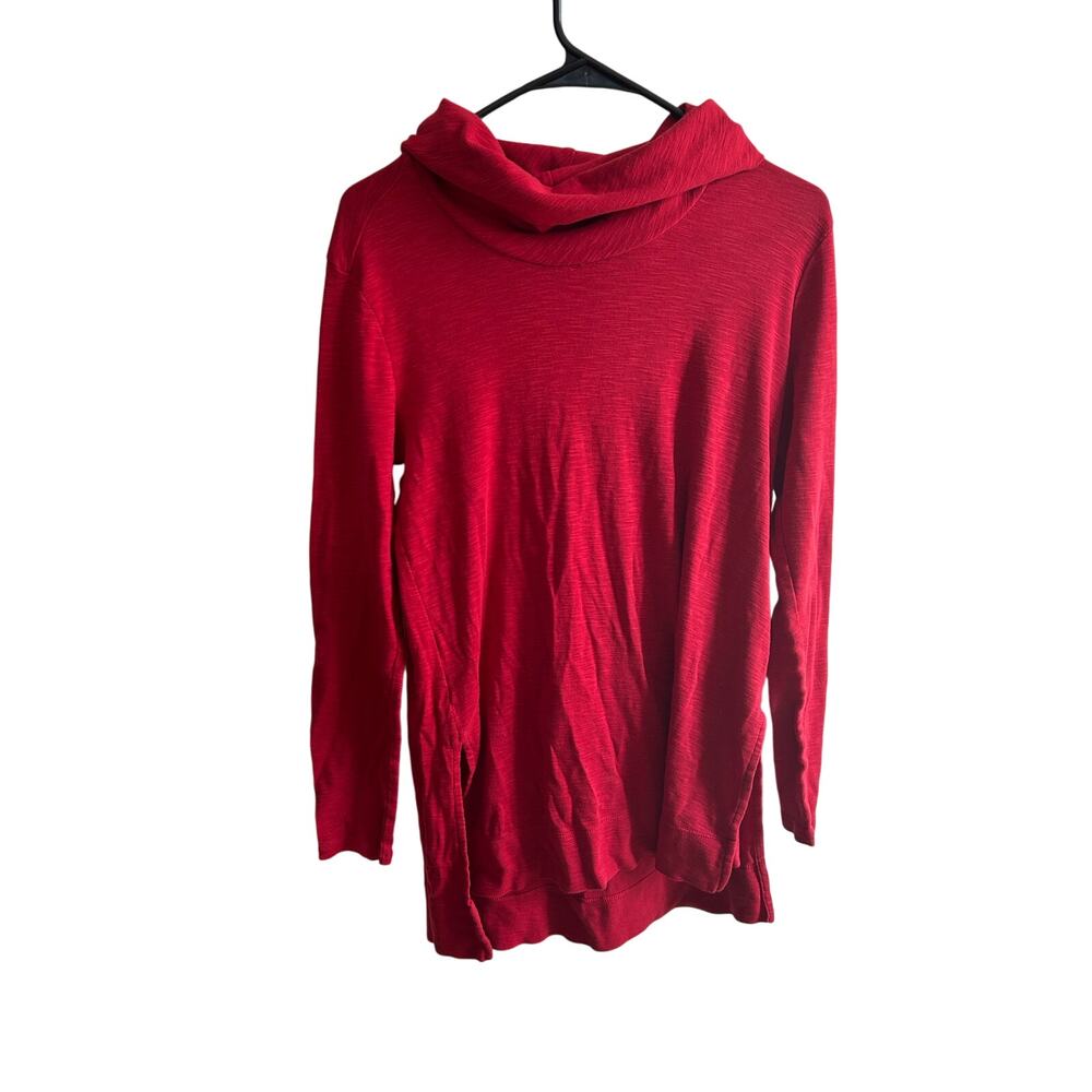 J. Jill Pima Cotton Cowl Neck Tunic Red Small